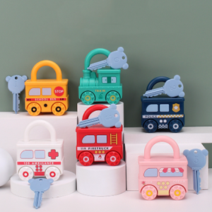 Learning Locks with Keys Matching Montessori Educational Train Toys