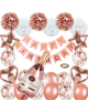 Champagne Rose Gold Birthday Party Decorations Balloons Set