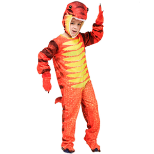 Orange Dinosaur T-Rex Halloween Party Costume Kids