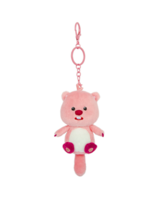 10cm Pink Beaver Loopy Plush Pendant  10cm Pink Beaver Loopy Plush Pendant