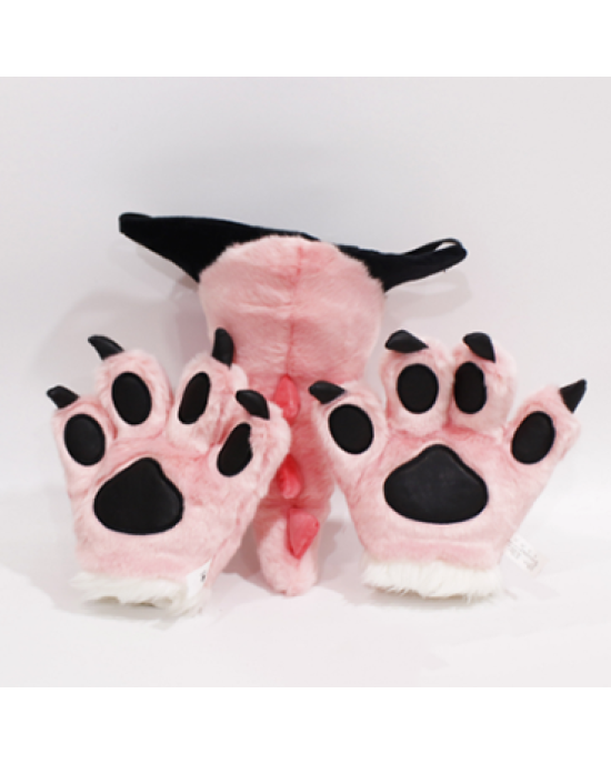 Pink Dinosaur Plush Claws and Tail Kit