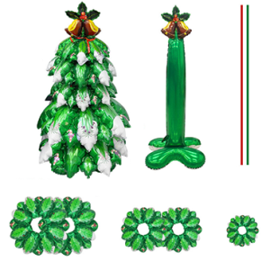 3D Christmas Tree with Bell Foil Balloons 