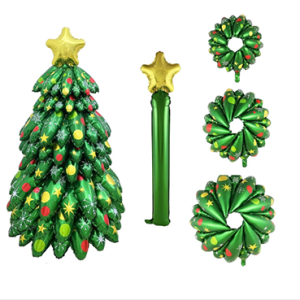 3D Christmas Tree with Star Foil Balloons 
