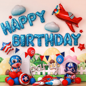 Captain America Birthday Party Decorations Large Foil Balloons Set