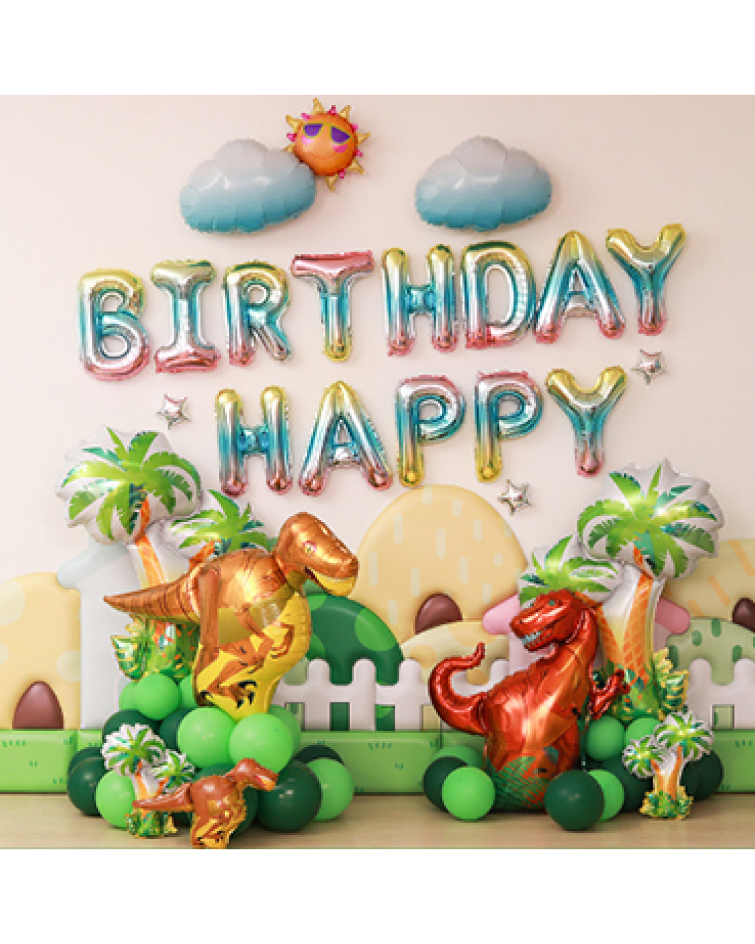Dinosaur Park Birthday Party Decorations Large Foil Balloons Set