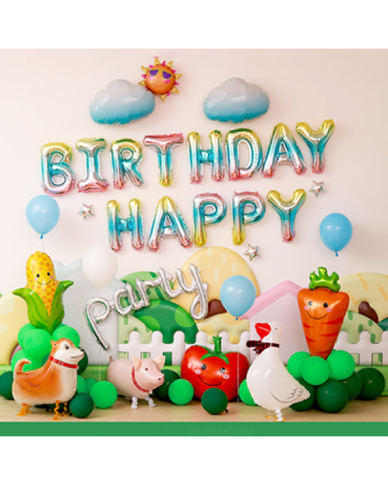 Farm Vegetable Birthday Party Decorations Large Foil Balloons Set