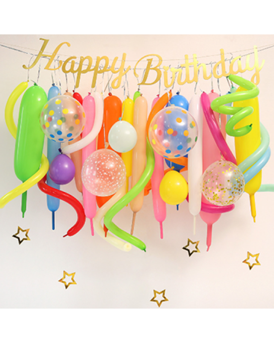 Rainbow Birthday Party Decorations Large Foil Balloons Set