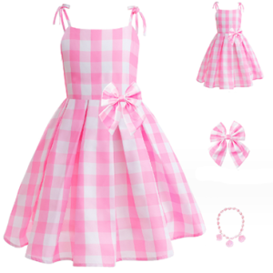Barbie Movie Pink Plaid Dress Party Girl Costume - 122