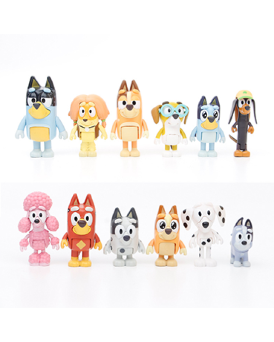 Bluey and Friends 12 Pack of 2.5-3" Poseable Figures 