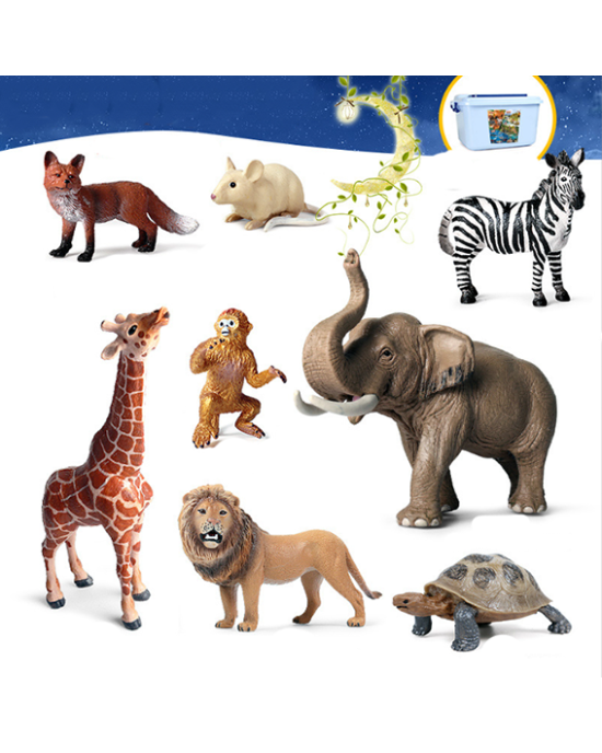 8 PCS Simulation Grassland Animals Action Figure Model