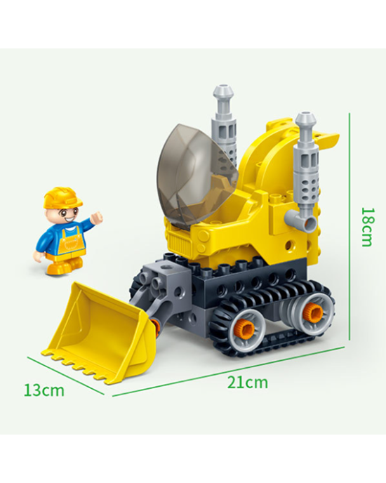 19pcs/set Bulldozer Building Blocks Toy Little Children Educational Toys