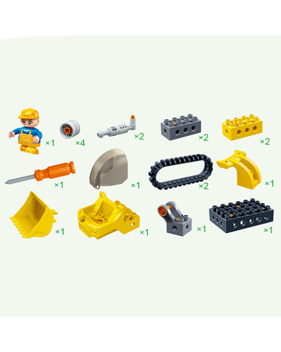 19pcs/set Bulldozer Building Blocks Toy Little Children Educational Toys