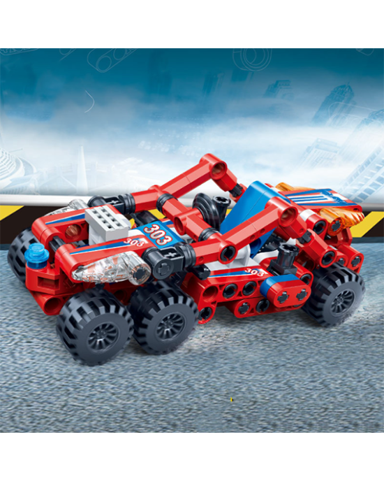 128pcs Pull Back Racing Car Building Blocks - 6963