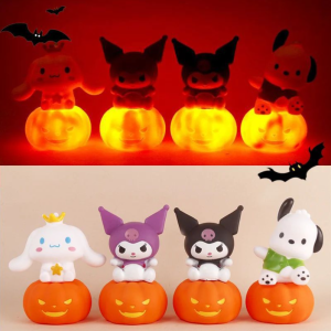 4 Pcs Sanrio Kuromi Pochacco Cinnamoroll Halloween Night Lights 4 Pcs Sanrio Kuromi Pochacco Cinnamoroll Halloween Night Lights