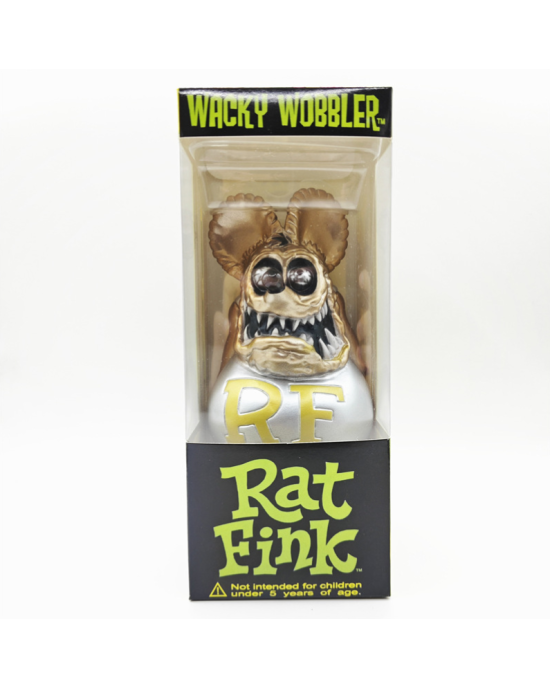 Funko Metallic Rat Fink Wacky Wobbler Figure - Gold