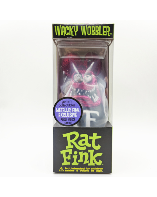 Funko Metallic Rat Fink Wacky Wobbler Figure - Pink