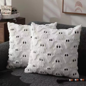 Halloween Pillow Covers Set of 2 White Ghost Throw Pillow Cases  Halloween Pillow Covers Set of 2 White Ghost Throw Pillow Cases
