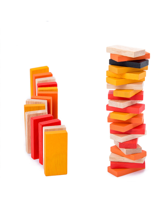 Games for Trip Domino Race Wooden Building Blocks Kids Learning Toys