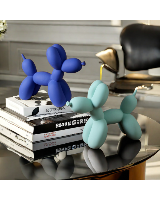 Cute Balloon Dog Statue Crafts Living Room Desktop Decorations - Red