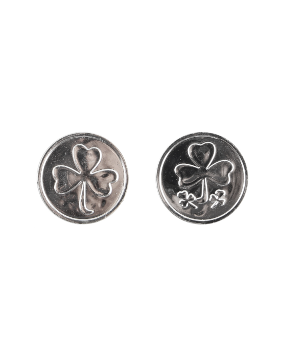 100 Pieces Plastic St. Patrick's Day Silver Lucky Coins with 3 Leaf Clover Patterns