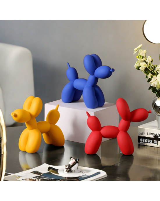 Cute Balloon Dog Statue Crafts Living Room Desktop Decorations - Red