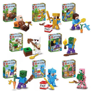 Minecraft Building Blocks Action Figures Set of 8