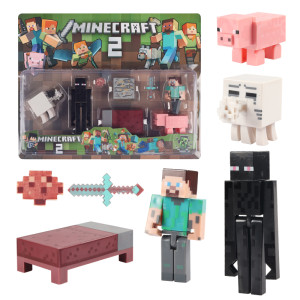 Minecraft Enderman Building Blocks Action Figures Set of 5