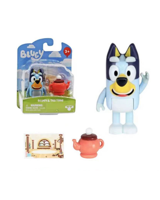Children's Animation Work Bluey Figure Toy Set - Bluey&Tea Time
