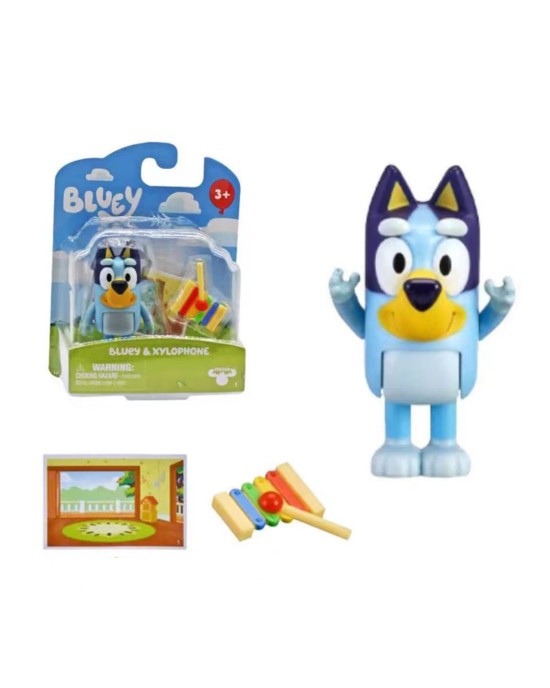 Children's Animation Work Bluey Figure Toy Set - Bluey&Xylophone