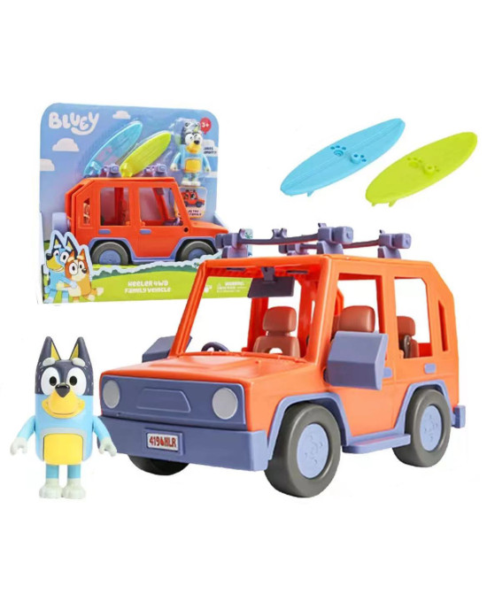 Children's Animation Work Bluey Figure Toy Set - Family Vehicle