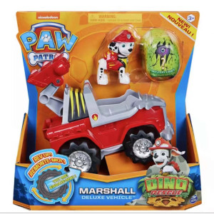 Paw Patrol Dino Rescue Deluxe Vehicle Figure Toy Set - Marshall