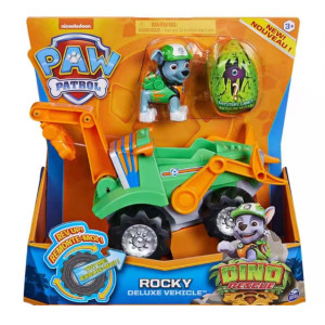 Paw Patrol Dino Rescue Deluxe Vehicle Figure Toy Set - Rocky