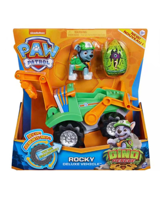 Paw Patrol Dino Rescue Deluxe Vehicle Figure Toy Set - Rocky