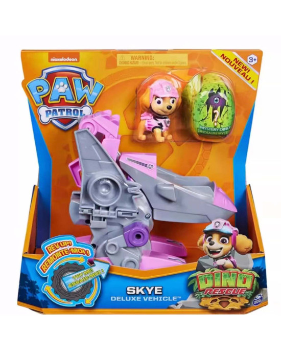 Paw Patrol Dino Rescue Deluxe Vehicle Figure Toy Set - Skye