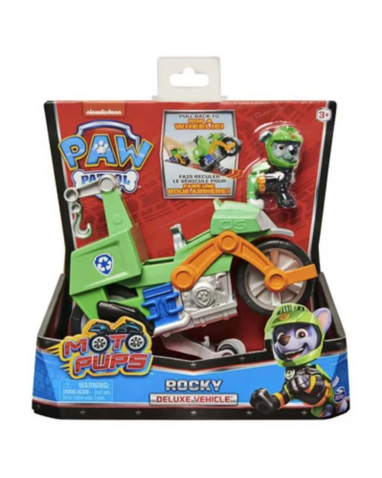 Paw Patrol Moto Pups Deluxe Vehicle Figure Toy Set - Rocky