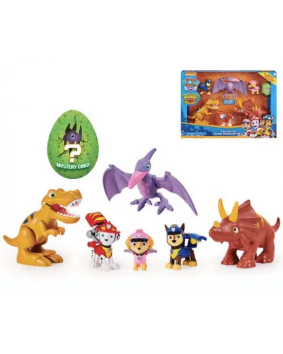 Paw Patrol Dino Rescue Figure Toy Set With Mystery Dino