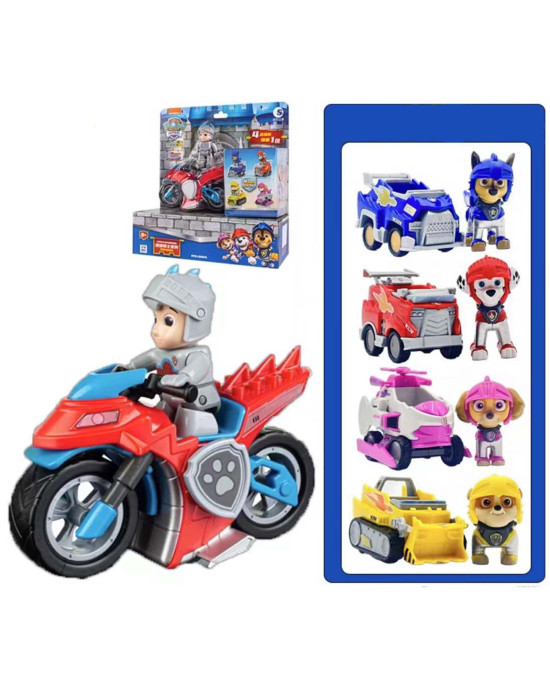 Paw Patrol Rescue Knights Series Pull-back Vehicle - Ryder With Random Another One