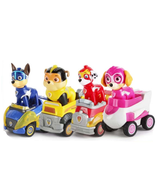 Paw Patrol Pull-back Vehicle Mighty Pups Set Of 4