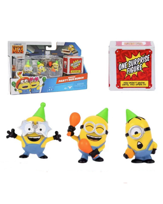 Despicable Me 4 Series Toy Figure Set - Minions Party Bus Bunch