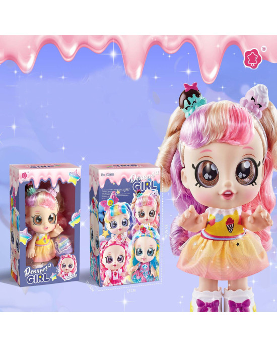 Delicate Sweet Dessert Doll 2 With Sweet Cone Mystery Box - Golden Yellow