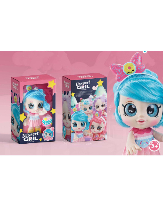 Delicate Sweet Dessert Doll With Sweet Cone Mystery Box - Blue
